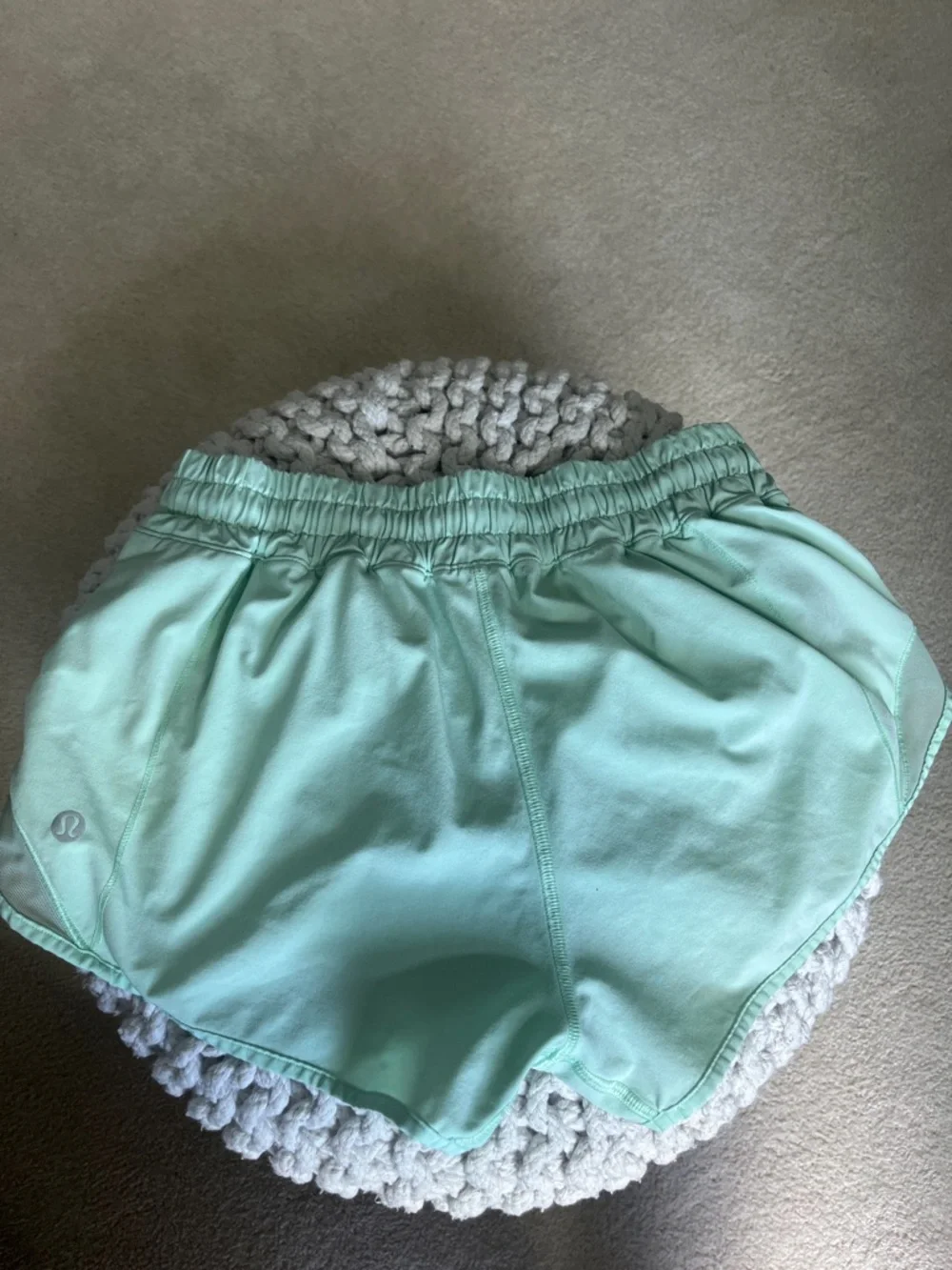 Lululemon Women's Mint Green Athletic Running Shorts with Elastic Waist - Picture 2 of 4